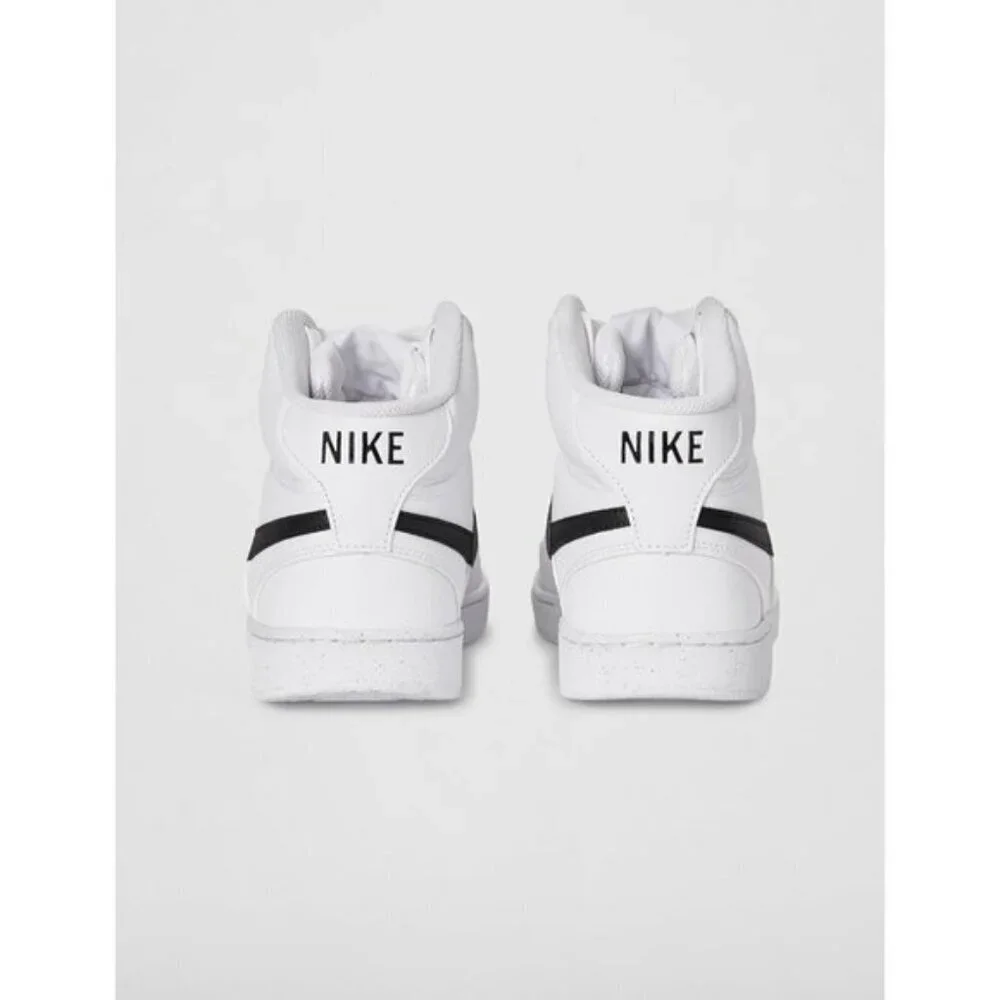 🆕Nike Men's White/Black/White Court Vision Mid Next Nature Fashion Sneakers
